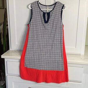 PerSeption Concept Navy and White Sleeveless Geometric Dress
